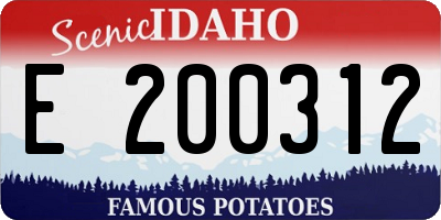 ID license plate E200312