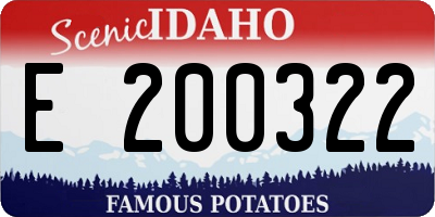 ID license plate E200322
