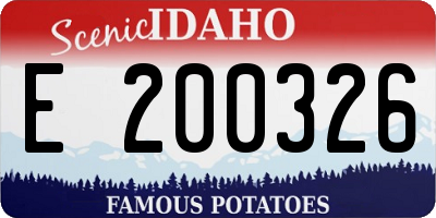 ID license plate E200326