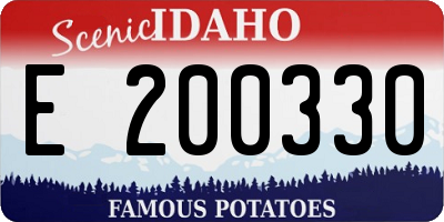 ID license plate E200330