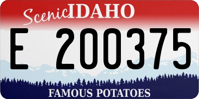 ID license plate E200375