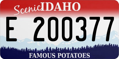 ID license plate E200377