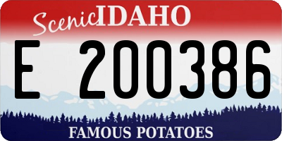 ID license plate E200386