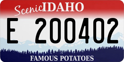 ID license plate E200402