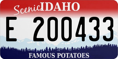 ID license plate E200433