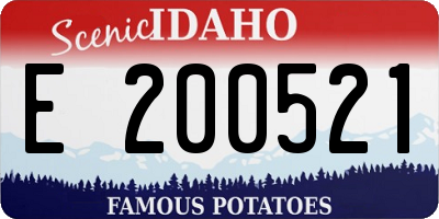 ID license plate E200521