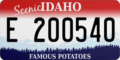 ID license plate E200540