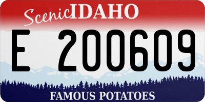 ID license plate E200609