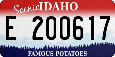 ID license plate E200617