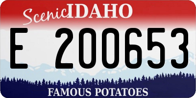 ID license plate E200653