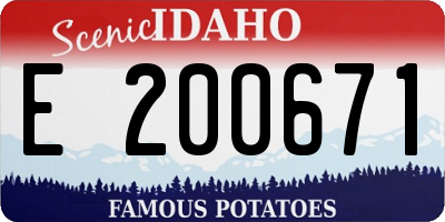 ID license plate E200671