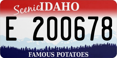 ID license plate E200678
