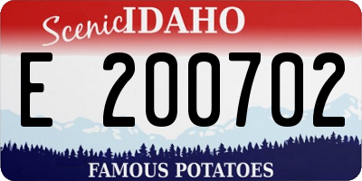ID license plate E200702
