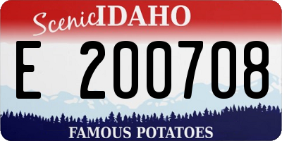 ID license plate E200708