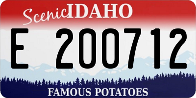 ID license plate E200712