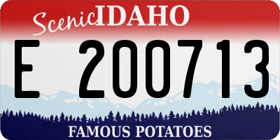 ID license plate E200713