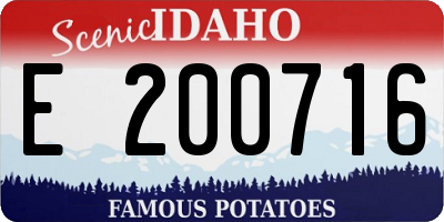 ID license plate E200716