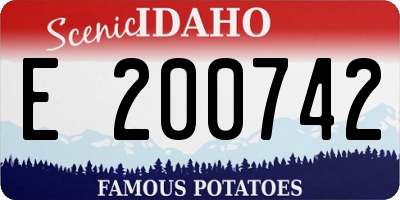 ID license plate E200742