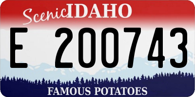 ID license plate E200743