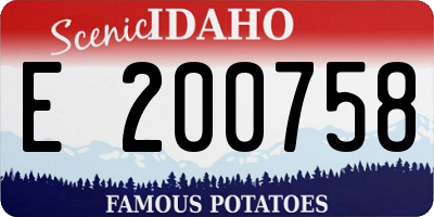 ID license plate E200758