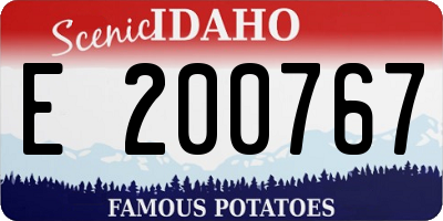 ID license plate E200767