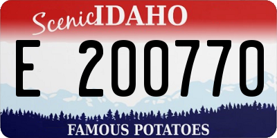 ID license plate E200770