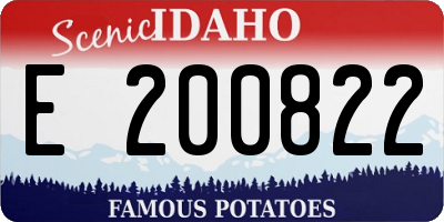 ID license plate E200822