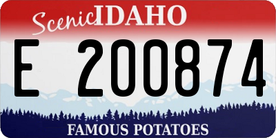 ID license plate E200874