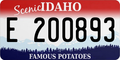 ID license plate E200893