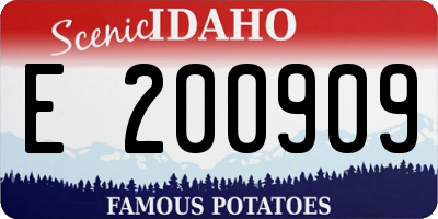 ID license plate E200909