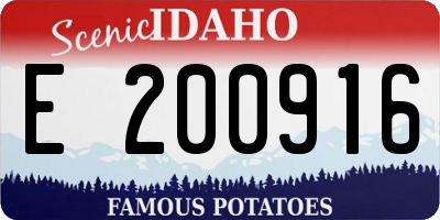 ID license plate E200916