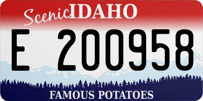 ID license plate E200958