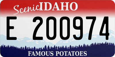 ID license plate E200974