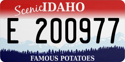 ID license plate E200977