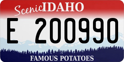 ID license plate E200990