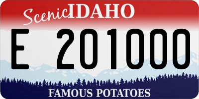 ID license plate E201000