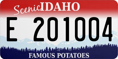 ID license plate E201004