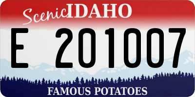 ID license plate E201007