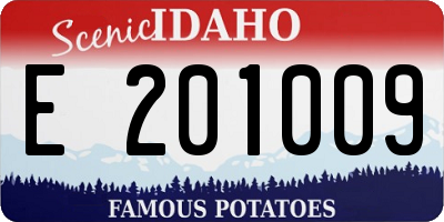 ID license plate E201009