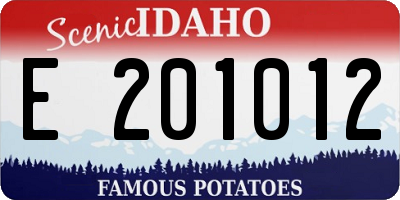ID license plate E201012