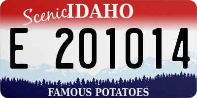 ID license plate E201014
