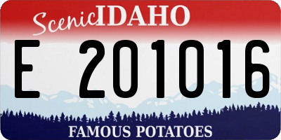 ID license plate E201016