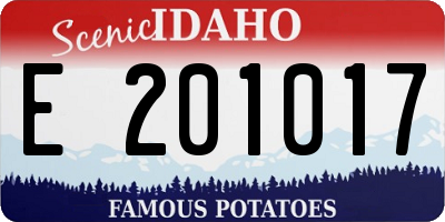 ID license plate E201017