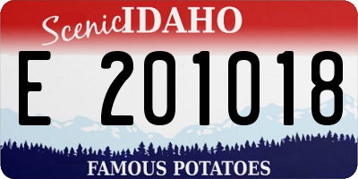 ID license plate E201018