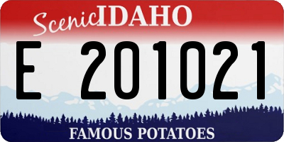 ID license plate E201021