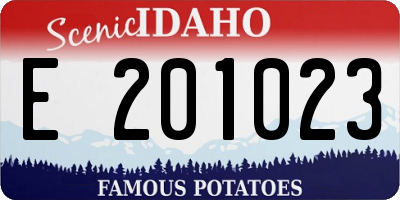ID license plate E201023