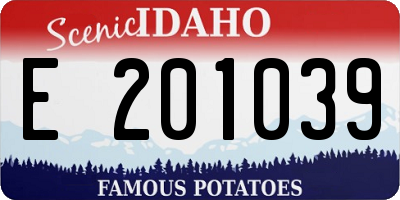 ID license plate E201039