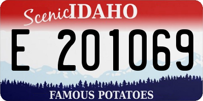 ID license plate E201069