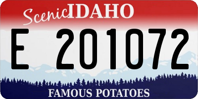ID license plate E201072