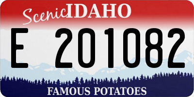 ID license plate E201082